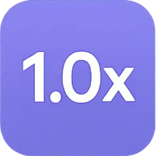 Video Speed Controller icon: 1.0x on a purple tile